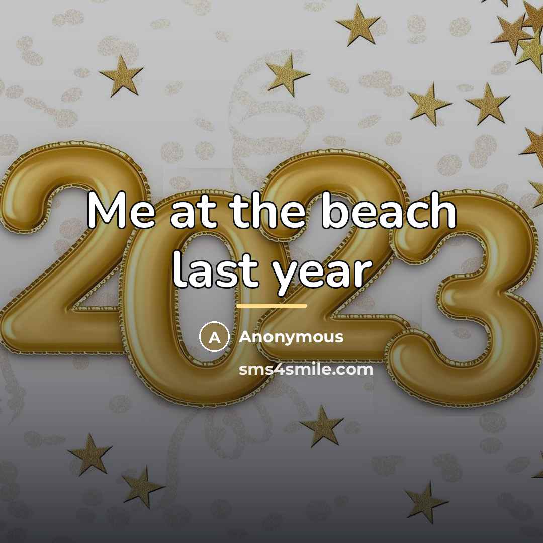 “Me at the beach last year…” quote by Anonymous