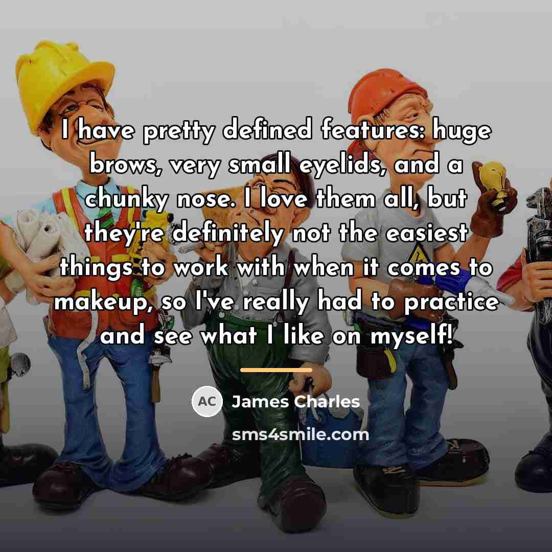 “I have pretty defined features: huge brows, very small eyelids,…” quote by James Charles
