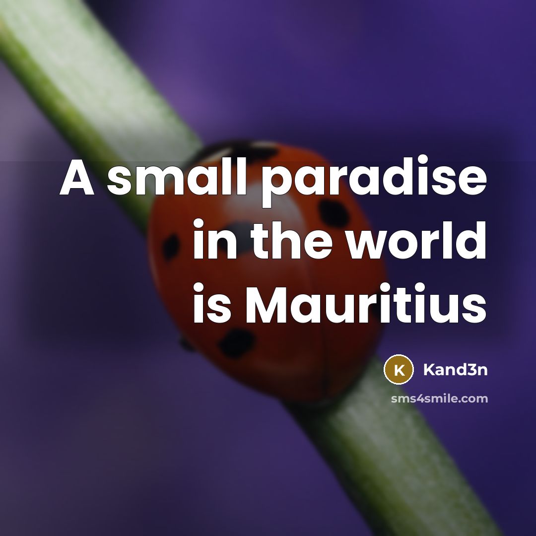“A small paradise in the world is Mauritius…” quote by Kand3n
