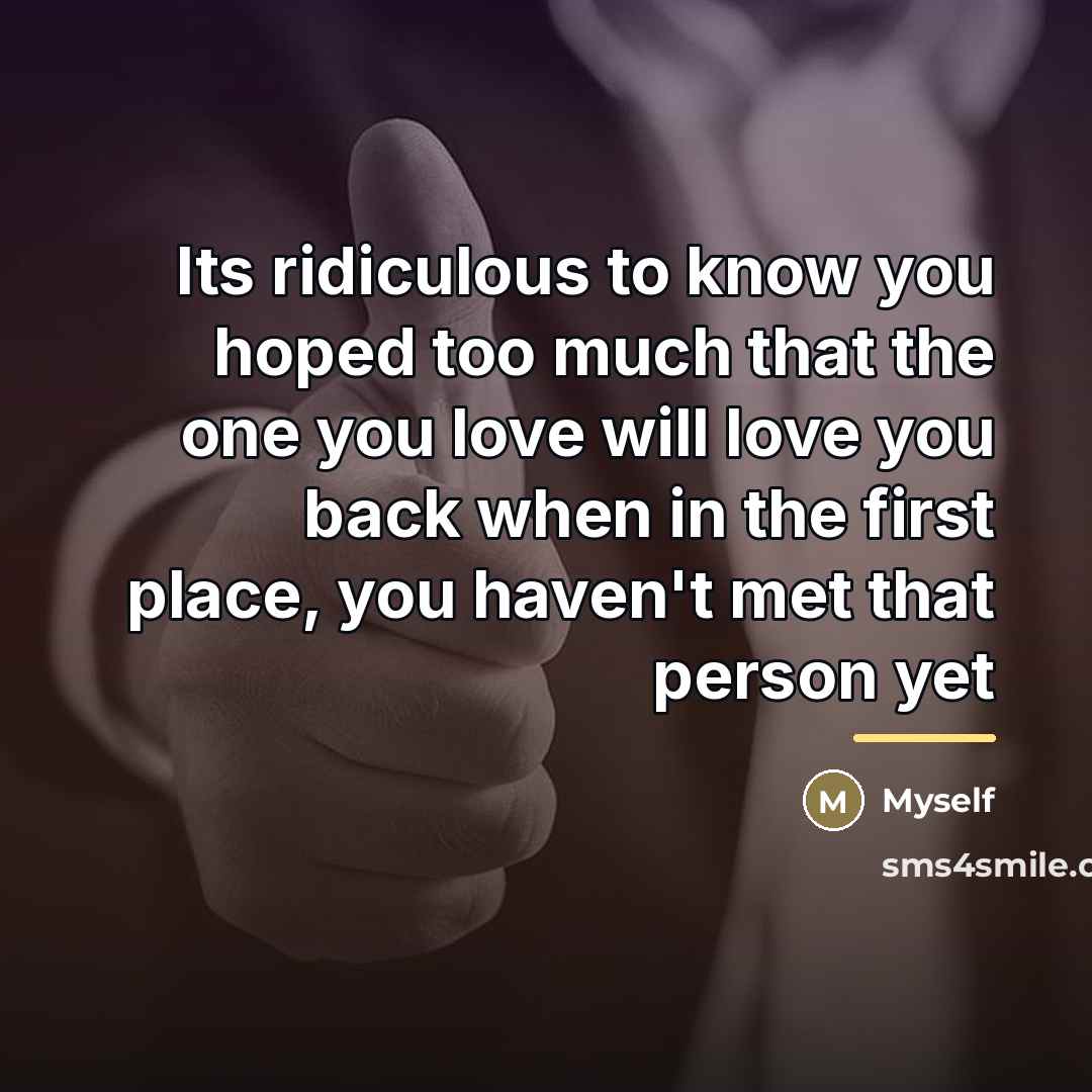 “Its ridiculous to know you hoped too much that the…” quote by Myself