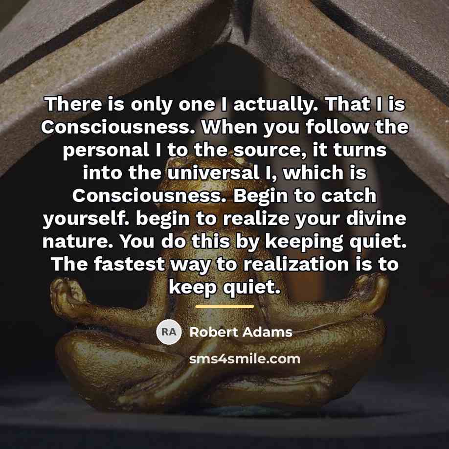 “There is only one I actually. That I is Consciousness.…” quote by Robert Adams