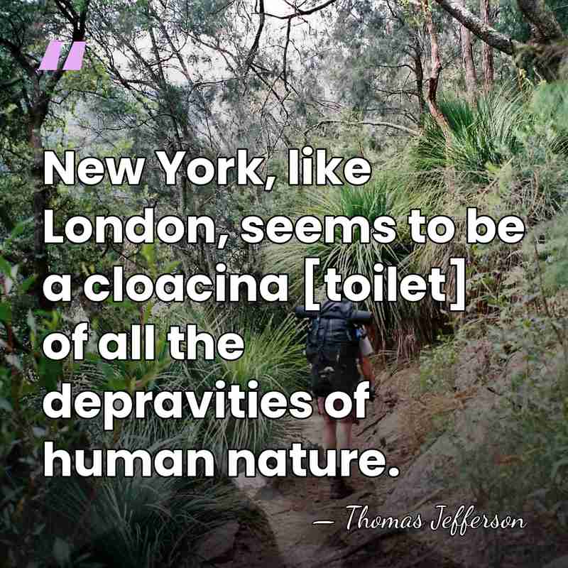 New York, like London, seems to be a cloacina [toilet] of all&hellip; - Thomas Jefferson