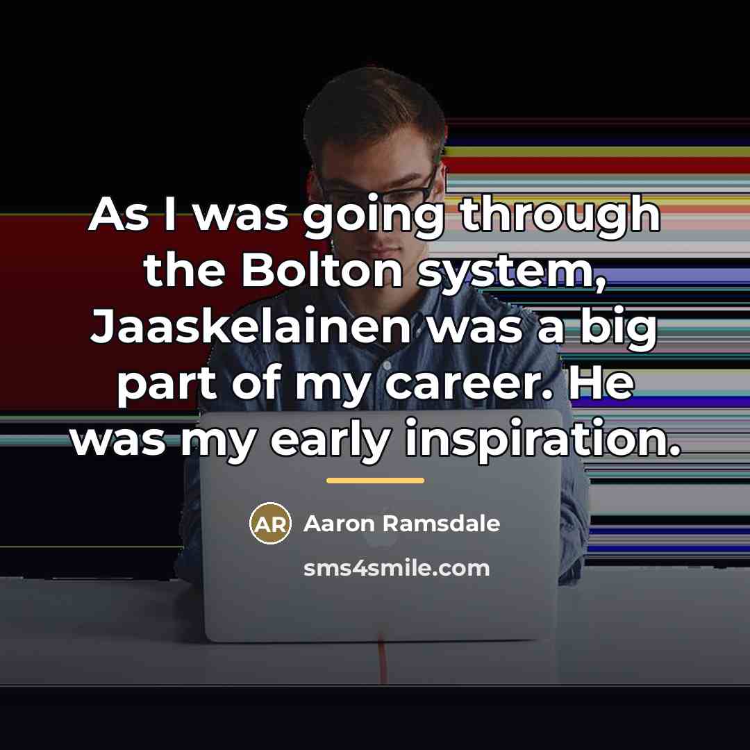 “As I was going through the Bolton system, Jaaskelainen was…” quote by Aaron Ramsdale