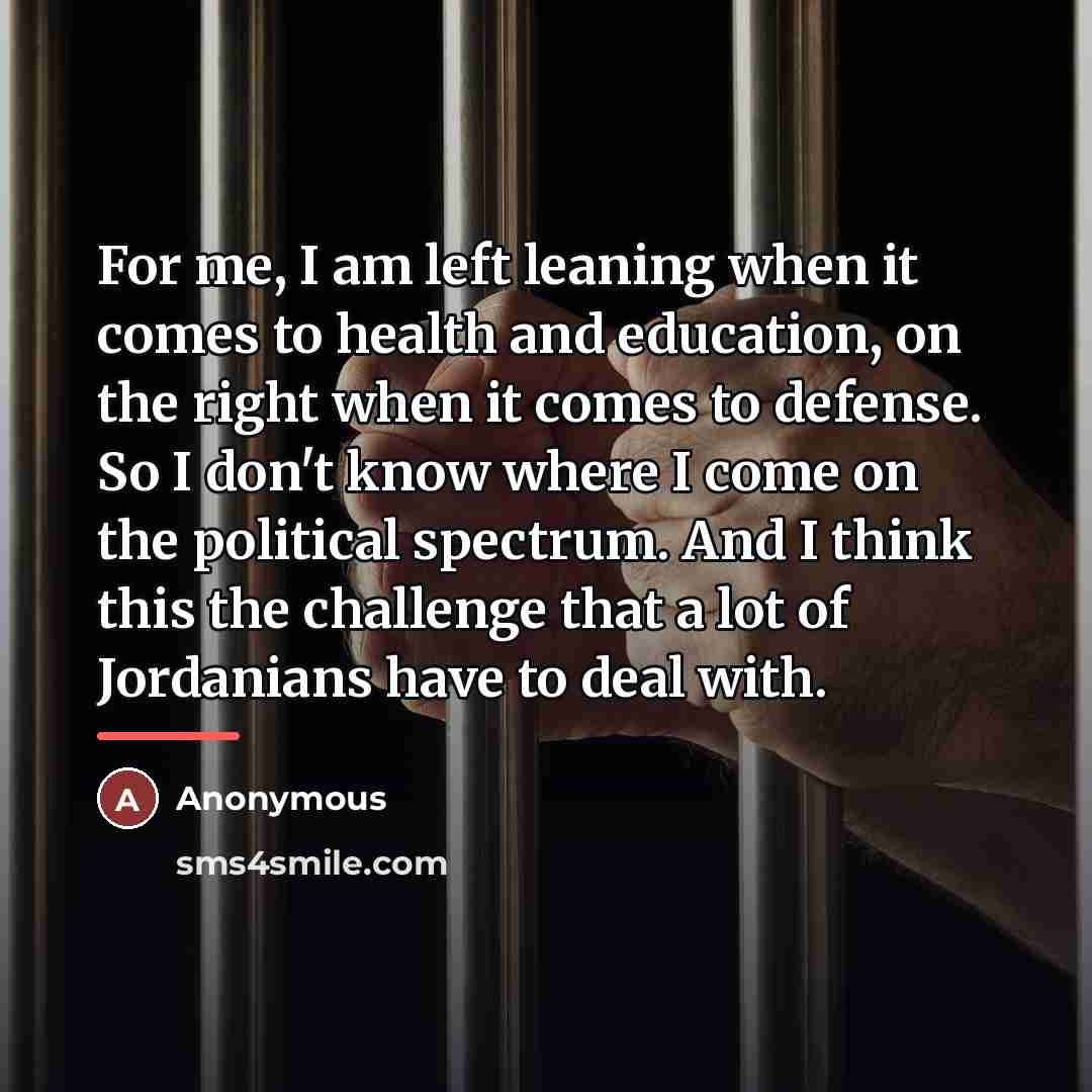 “For me, I am left leaning when it comes to…” quote by Anonymous