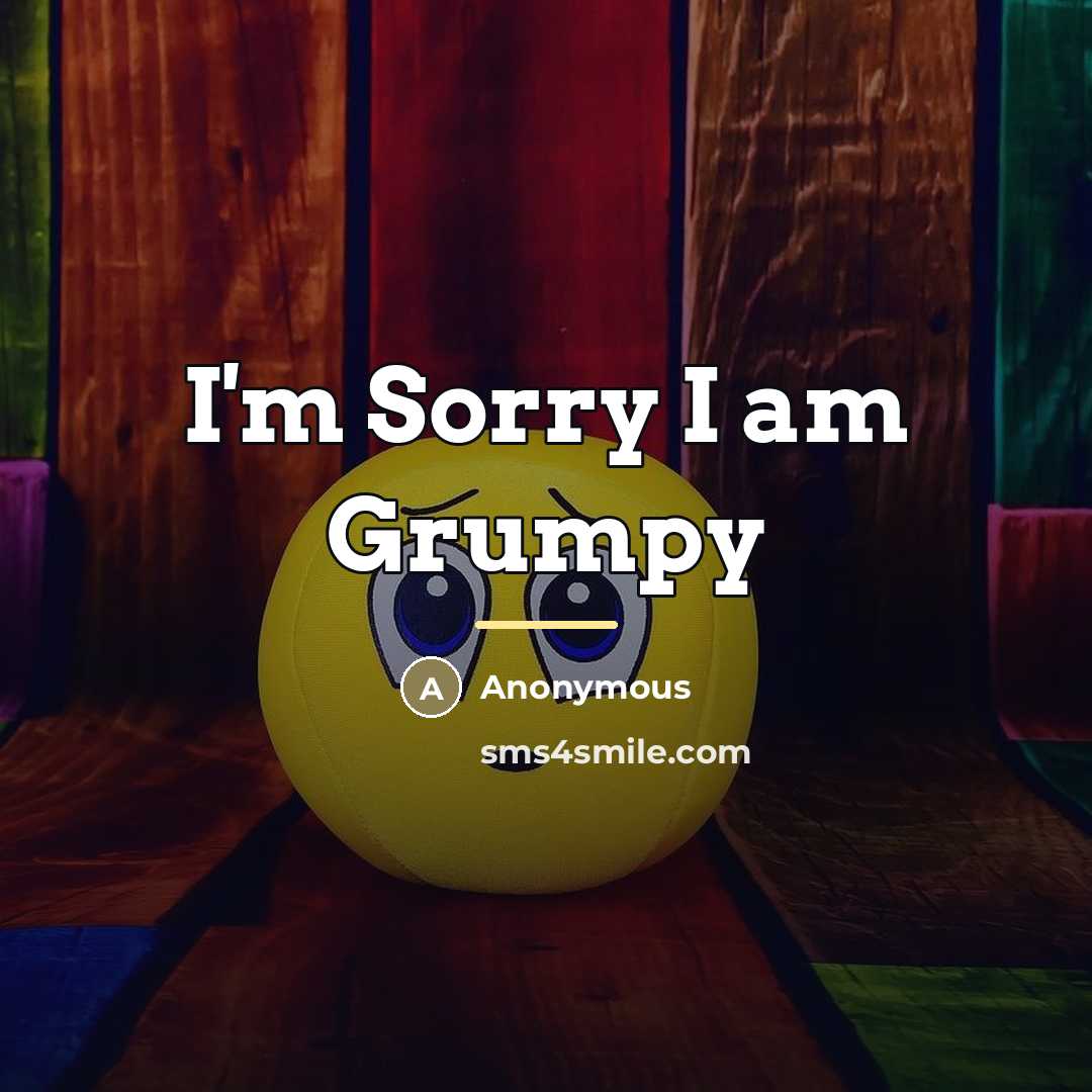 “I'm Sorry I am Grumpy…” quote by Anonymous