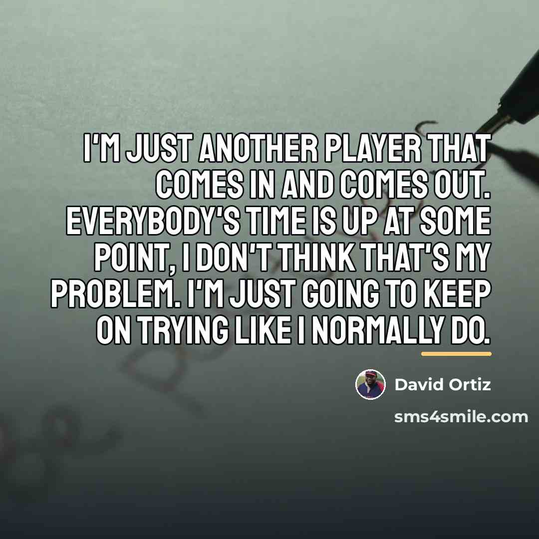 “I'm just another player that comes in and comes out.…” quote by David Ortiz