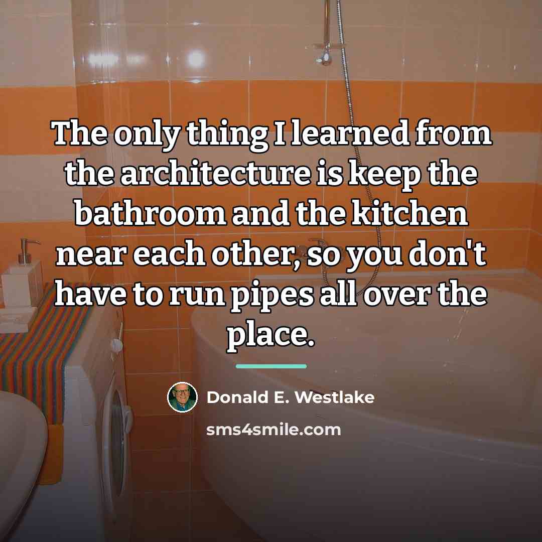 “The only thing I learned from the architecture is keep…” quote by Donald E. Westlake