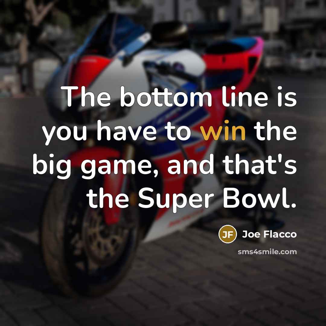 “The bottom line is you have to win the big…” quote by Joe Flacco