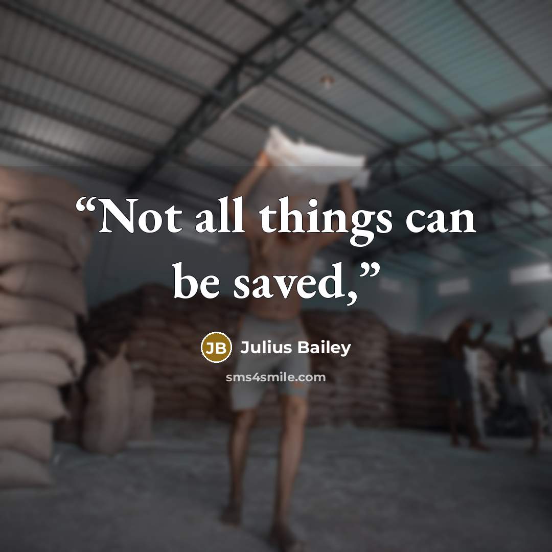 “Not all things can be saved,” quote by Julius Bailey