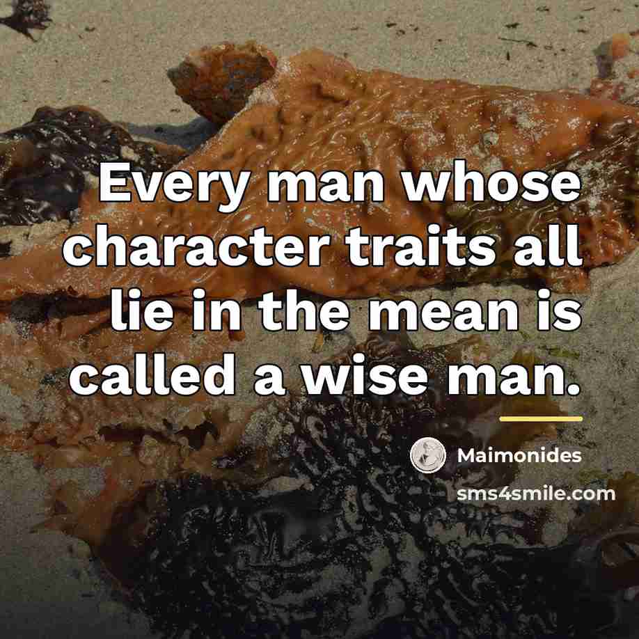 “Every man whose character traits all lie in the mean…” quote by Maimonides