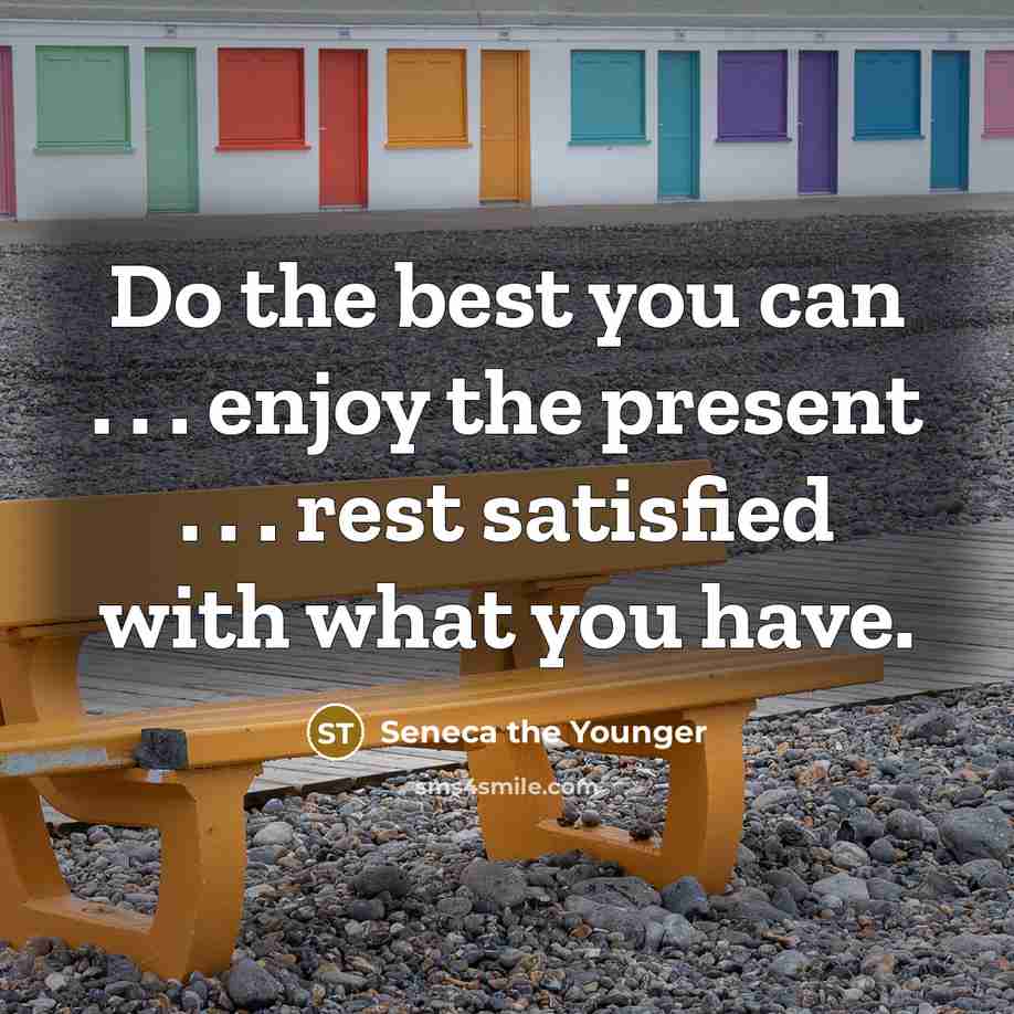 “Do the best you can . . . enjoy the…” quote by Seneca the Younger