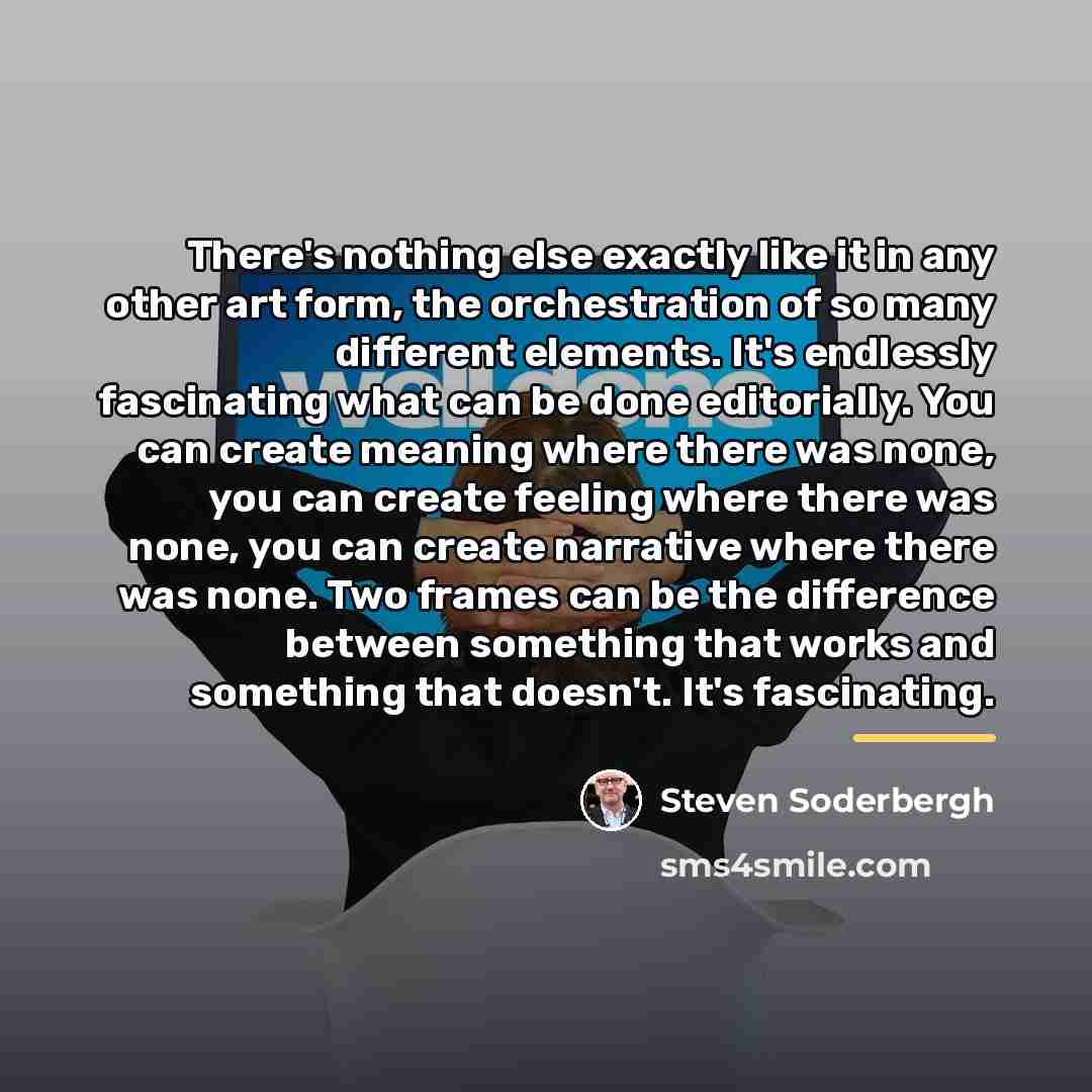 “There's nothing else exactly like it in any other art…” quote by Steven Soderbergh