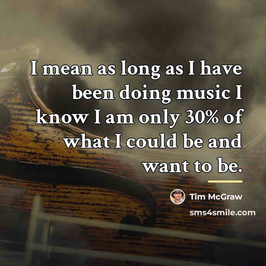 “I mean as long as I have been doing music…” quote by Tim McGraw