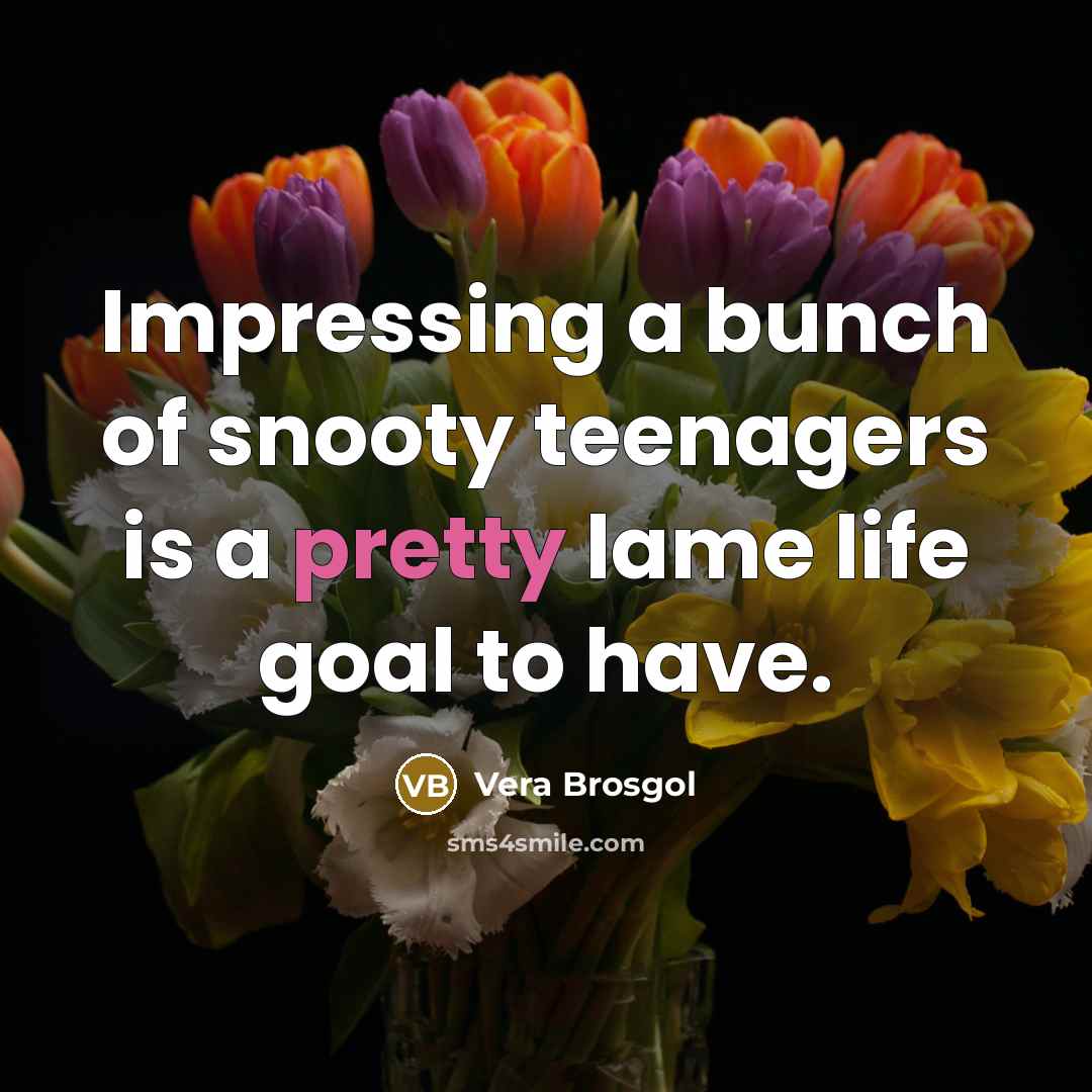 “Impressing a bunch of snooty teenagers is a pretty lame…” quote by Vera Brosgol