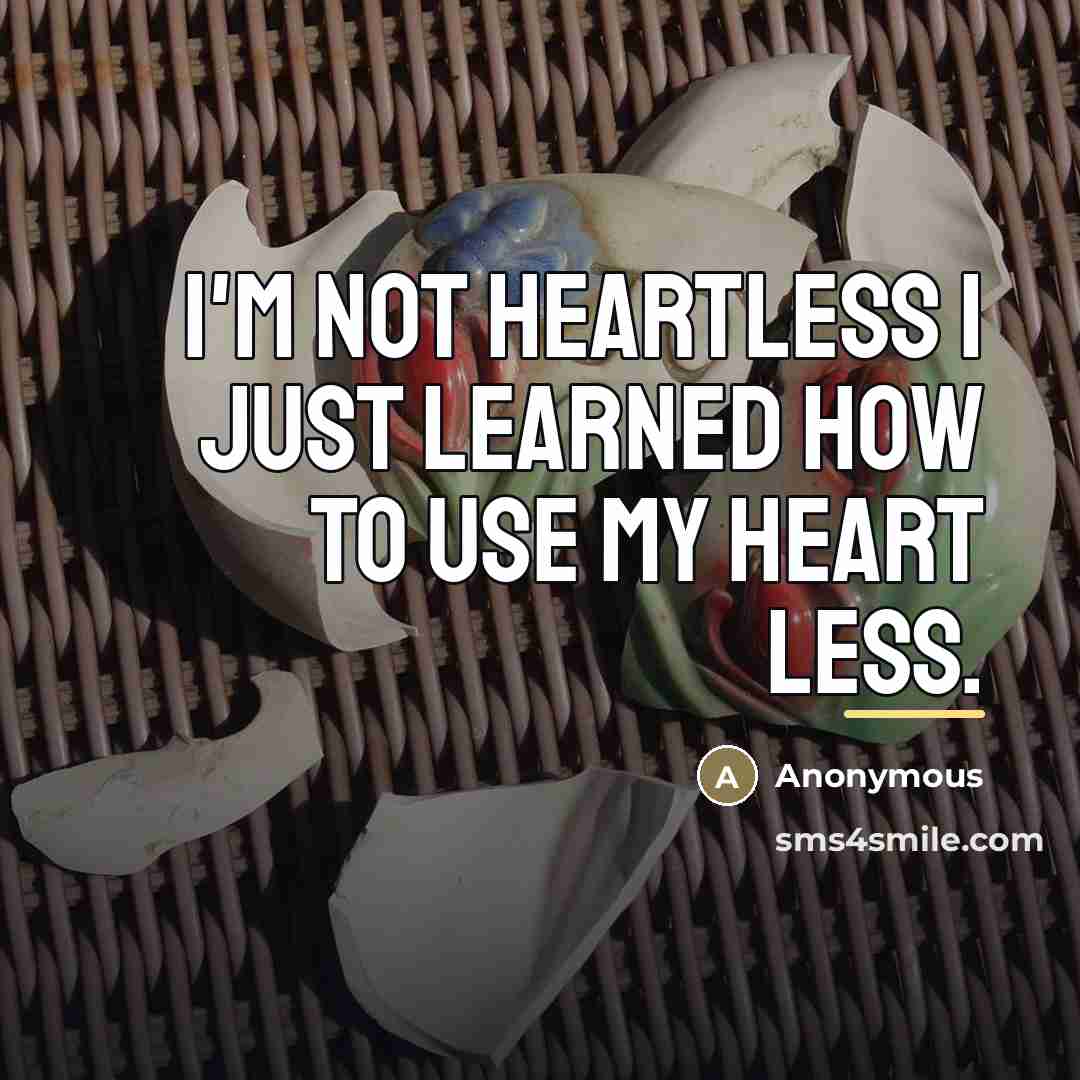 “I'm not heartless I just learned how to use my…” quote by Anonymous