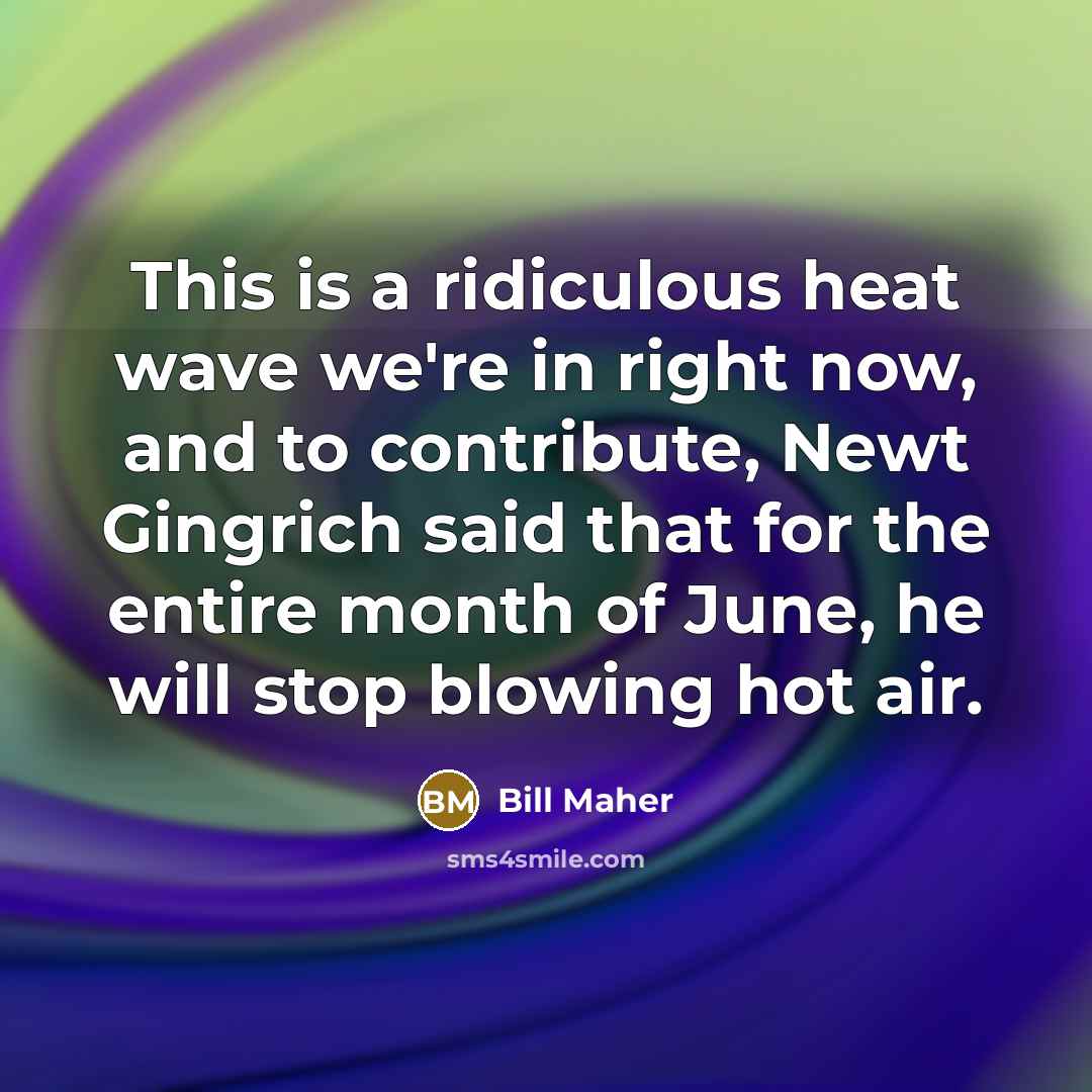 “This is a ridiculous heat wave we're in right now,…” quote by Bill Maher