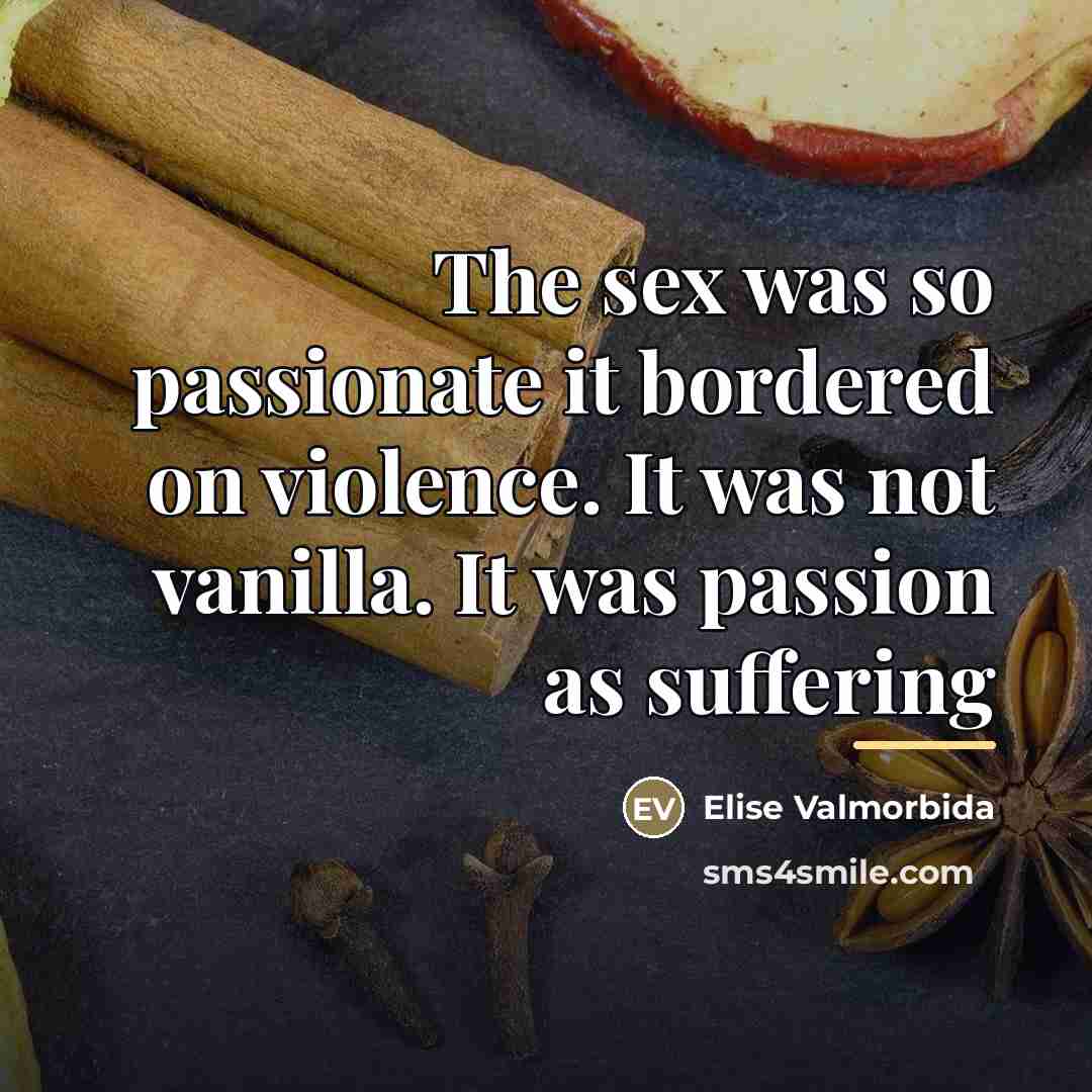 “The sex was so passionate it bordered on violence. It…” quote by Elise Valmorbida
