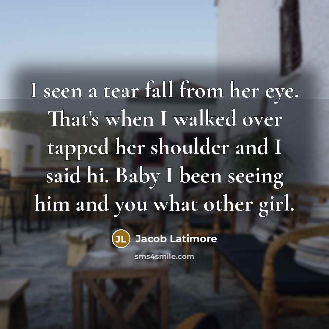 “I seen a tear fall from her eye. That's when…” quote by Jacob Latimore