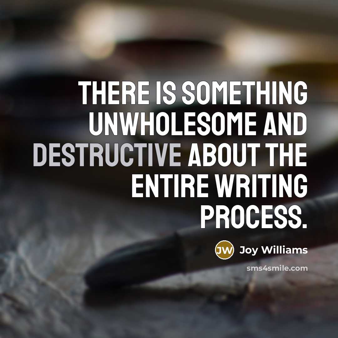 “There is something unwholesome and destructive about the entire writing…” quote by Joy Williams