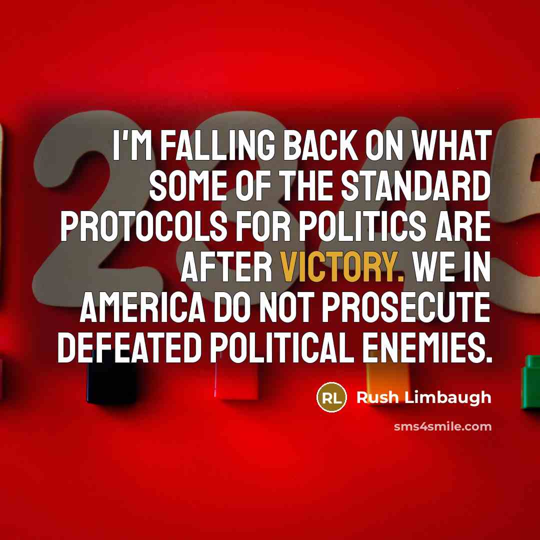 “I'm falling back on what some of the standard protocols…” quote by Rush Limbaugh