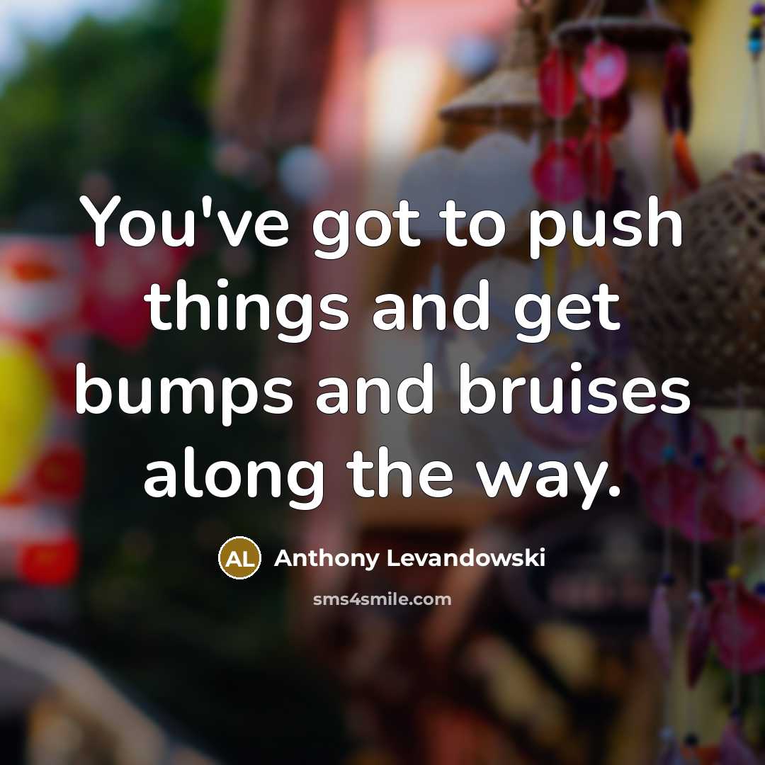 “You've got to push things and get bumps and bruises…” quote by Anthony Levandowski