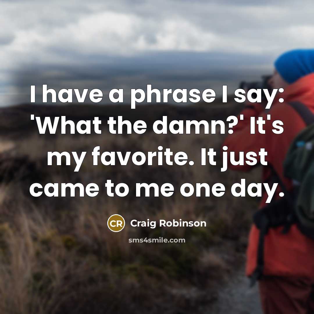 “I have a phrase I say: 'What the damn?' It's…” quote by Craig Robinson