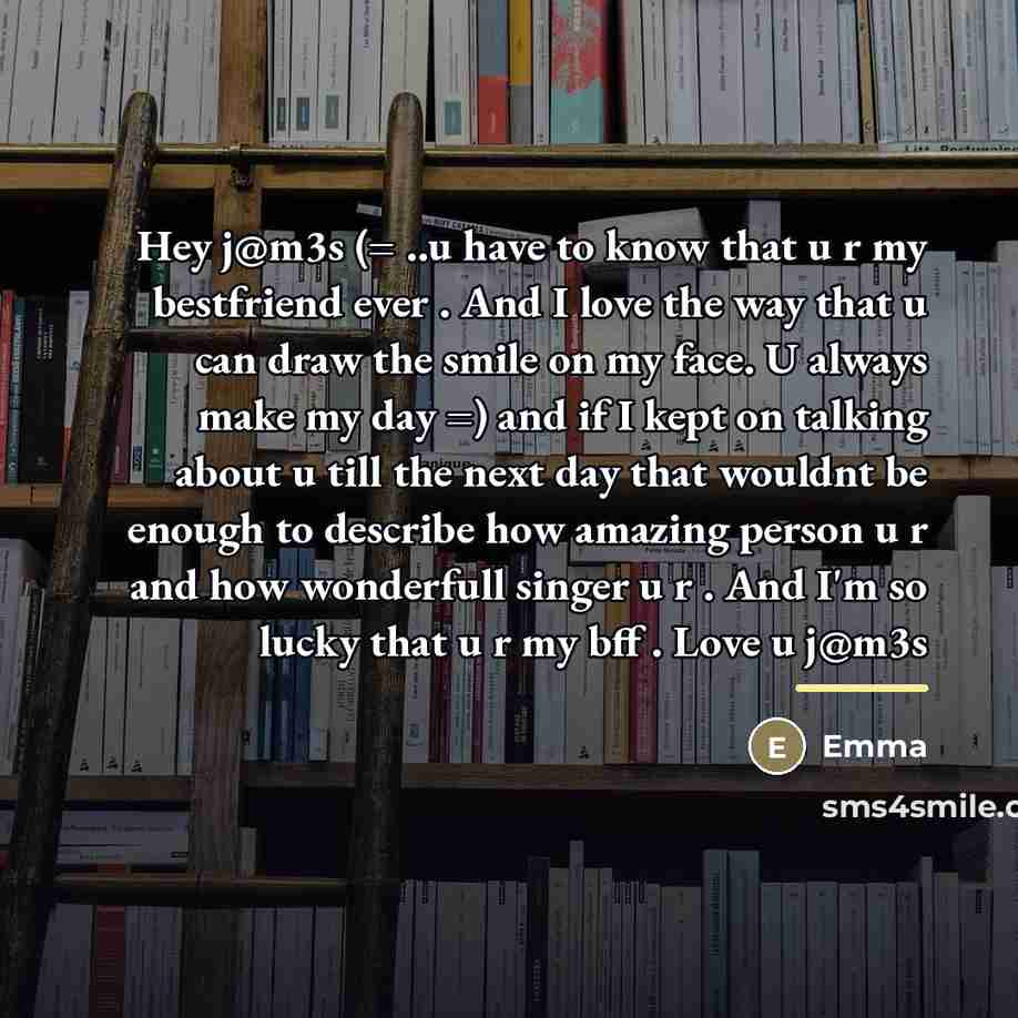 “Hey j@m3s (= ..u have to know that u r…” quote by Emma
