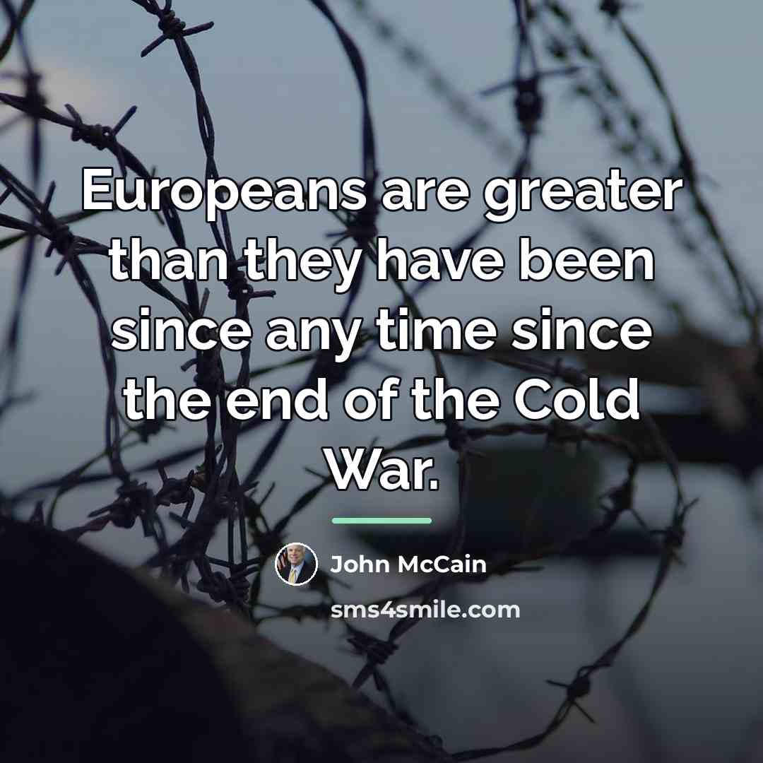 “Europeans are greater than they have been since any time…” quote by John McCain