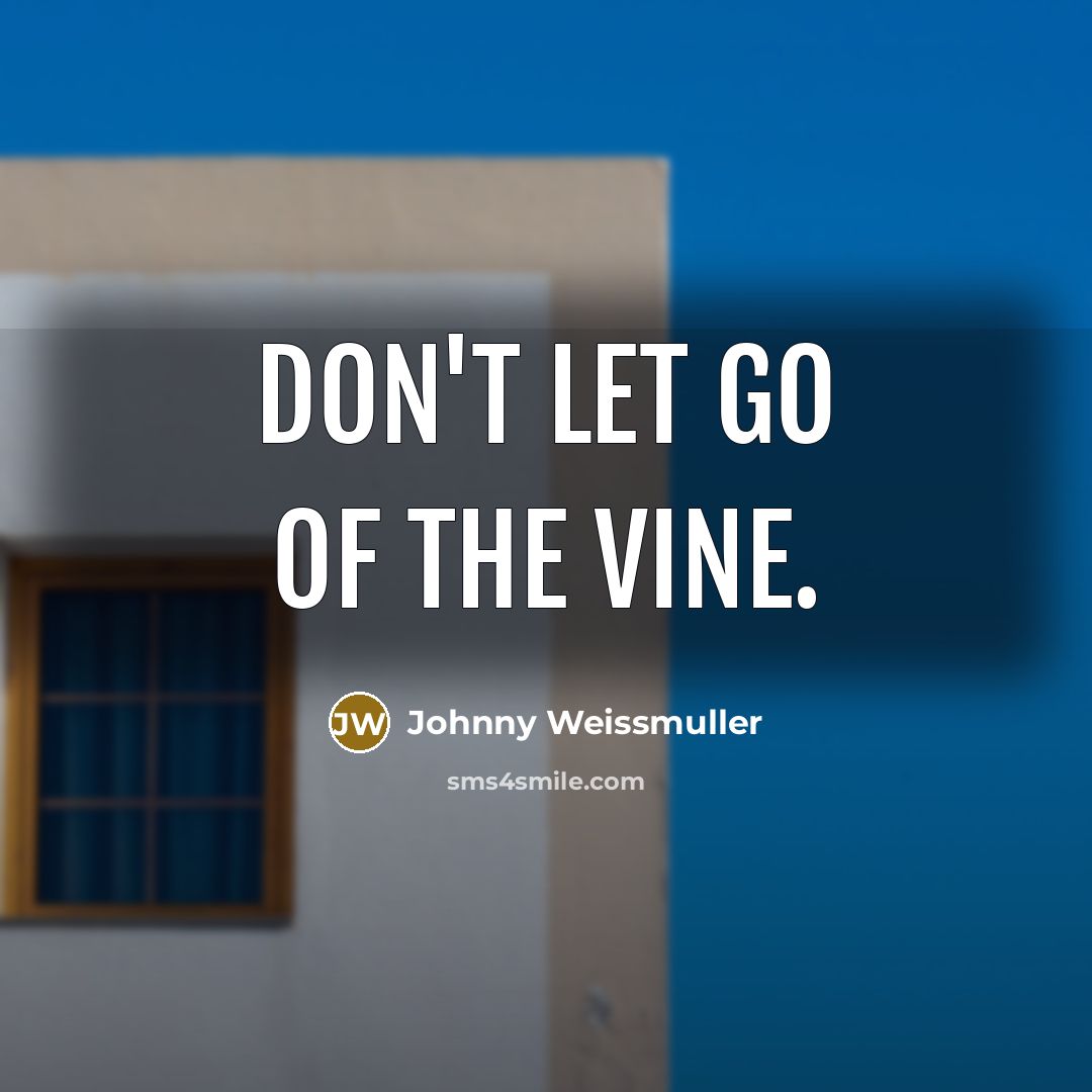 “Don't let go of the vine.…” quote by Johnny Weissmuller