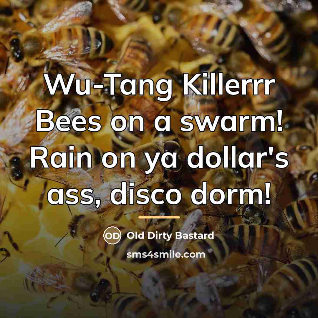 “Wu-Tang Killerrr Bees on a swarm! Rain on ya dollar's…” quote by Old Dirty Bastard
