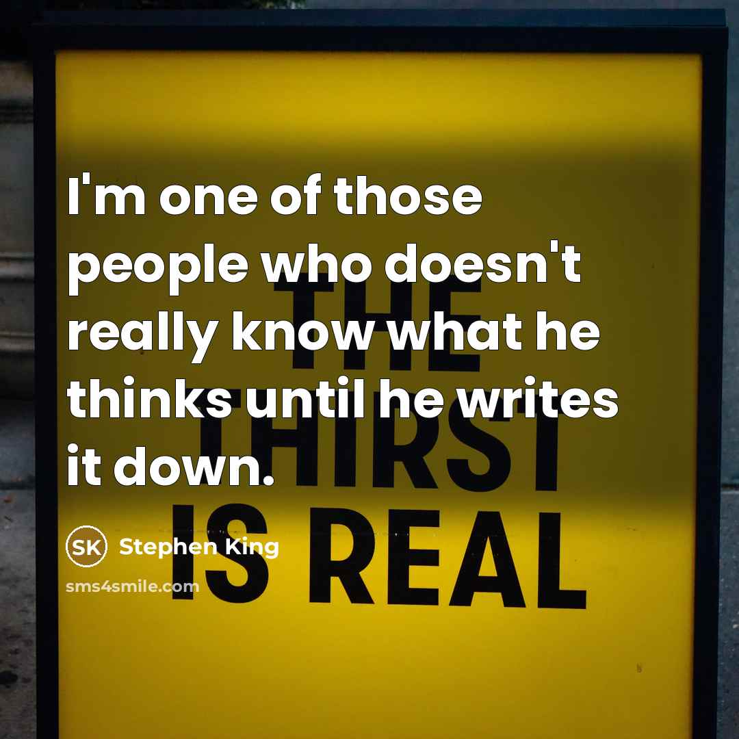 “I'm one of those people who doesn't really know what…” quote by Stephen King