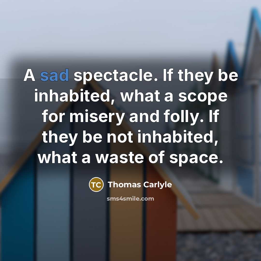 “A sad spectacle. If they be inhabited, what a scope…” quote by Thomas Carlyle