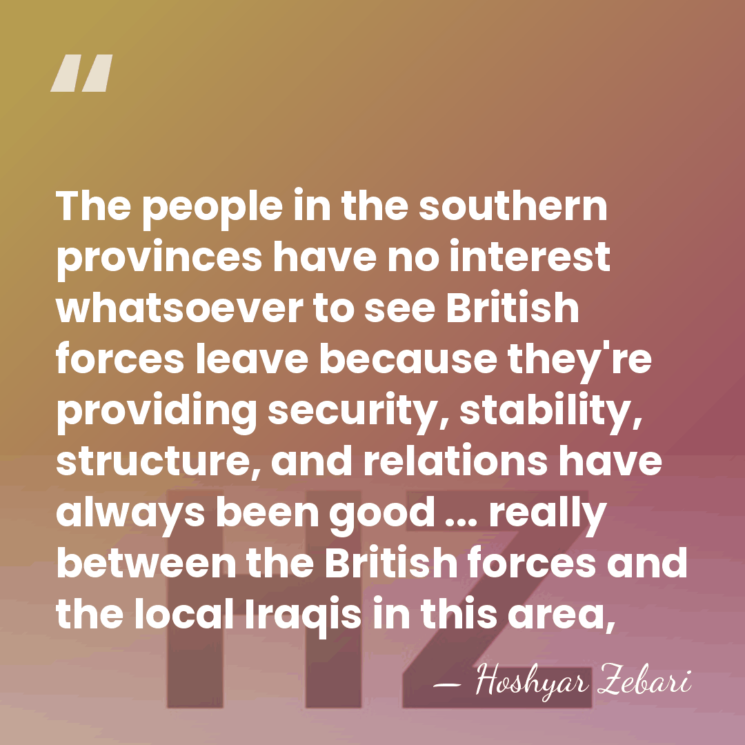 The people in the southern provinces have no interest whatsoever to see&hellip; - Hoshyar Zebari