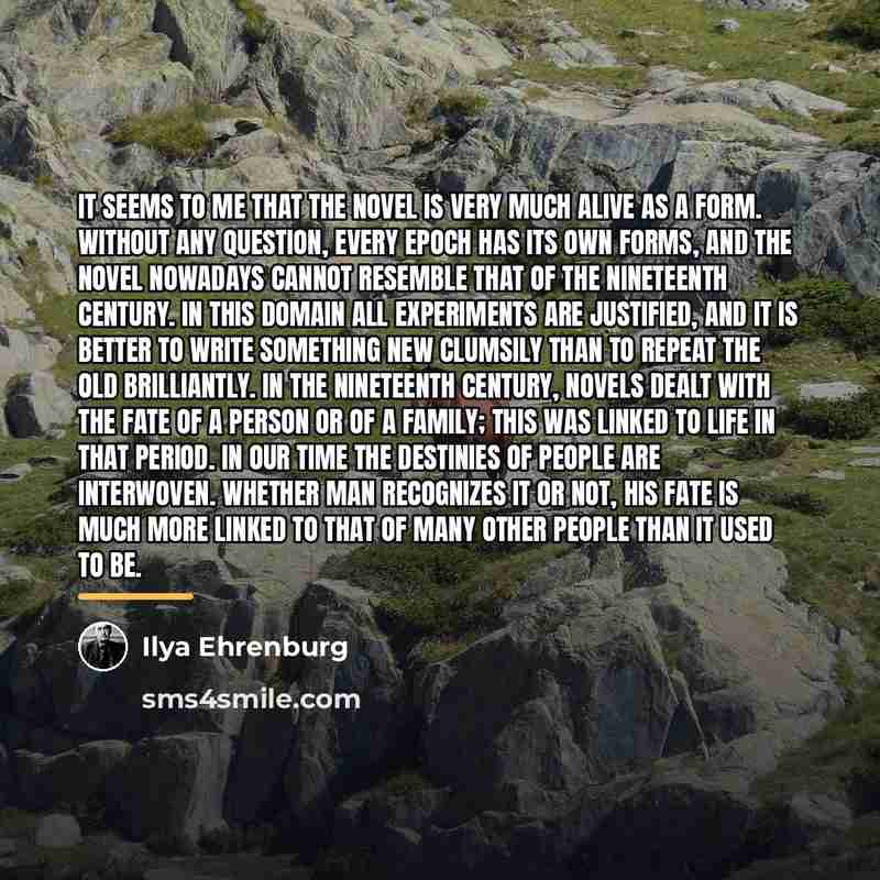 “It seems to me that the novel is very much…” quote by Ilya Ehrenburg