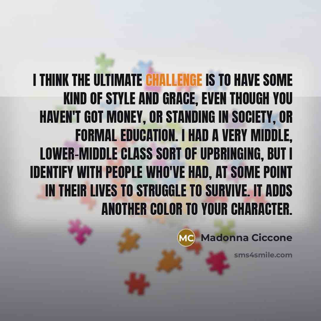 “I think the ultimate challenge is to have some kind…” quote by Madonna Ciccone