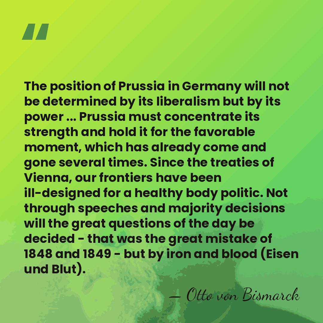 The position of Prussia in Germany will not be determined by its&hellip; - Otto von Bismarck