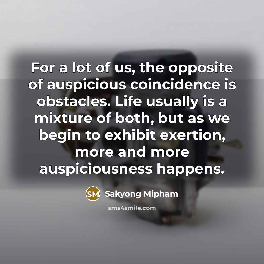 “For a lot of us, the opposite of auspicious coincidence…” quote by Sakyong Mipham
