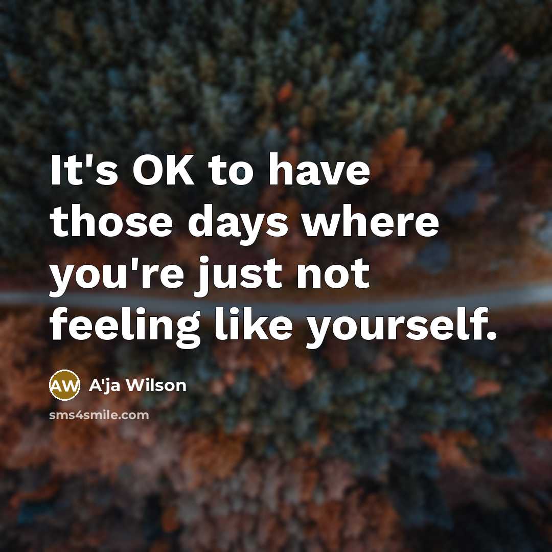 “It's OK to have those days where you're just not…” quote by A'ja Wilson