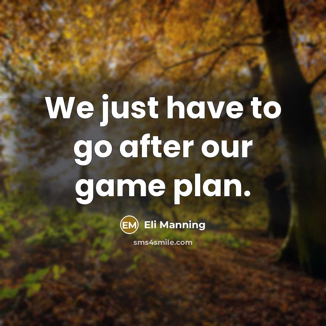“We just have to go after our game plan.” quote by Eli Manning