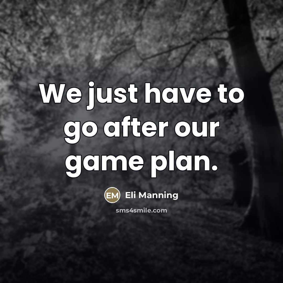 “We just have to go after our game plan.…” quote by Eli Manning