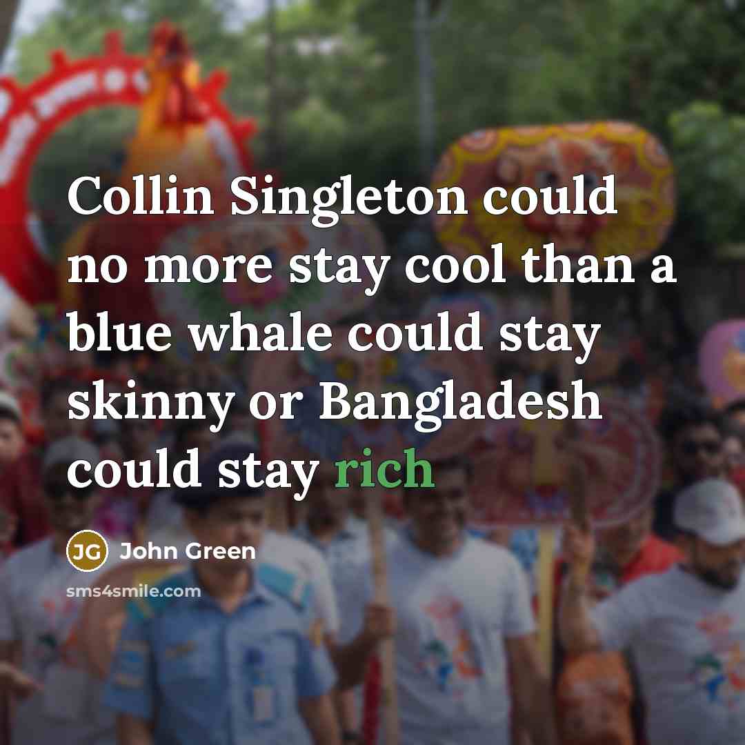 “Collin Singleton could no more stay cool than a blue…” quote by John Green
