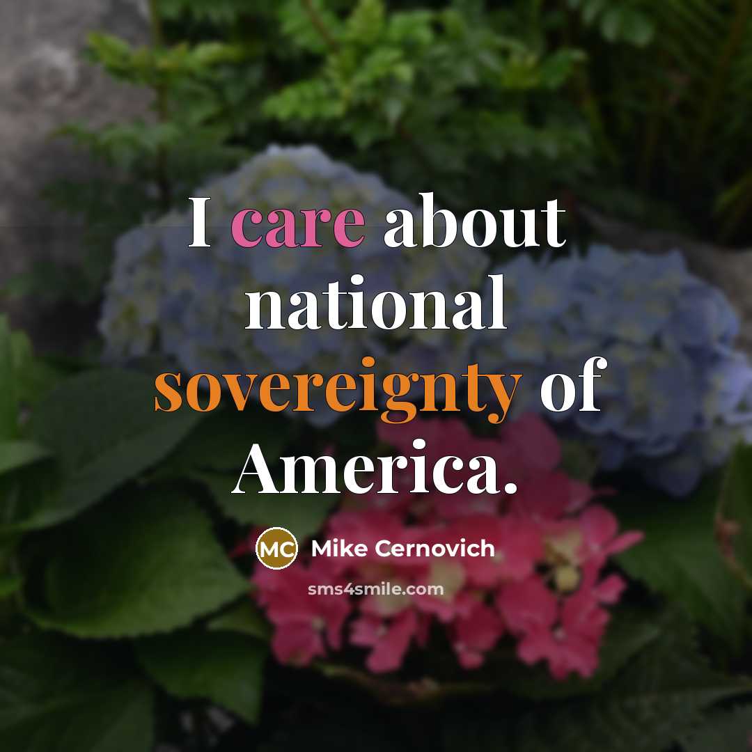 “I care about national sovereignty of America.…” quote by Mike Cernovich