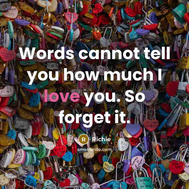 “Words cannot tell you how much I love you. So…” quote by Richie