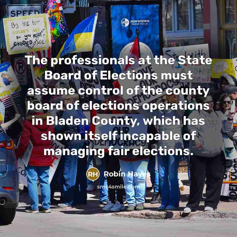 “The professionals at the State Board of Elections must assume…” quote by Robin Hayes