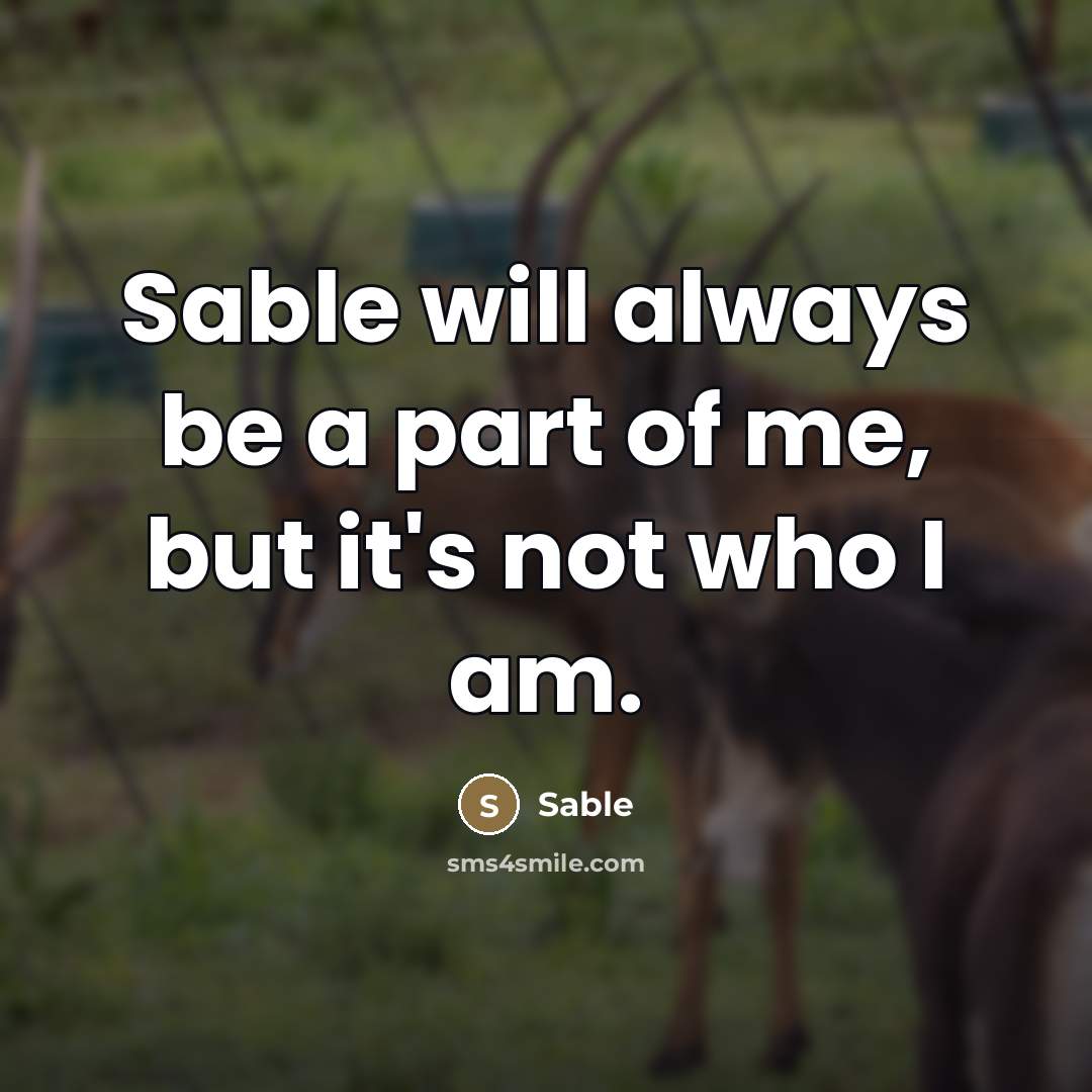 “Sable will always be a part of me, but it's…” quote by Sable