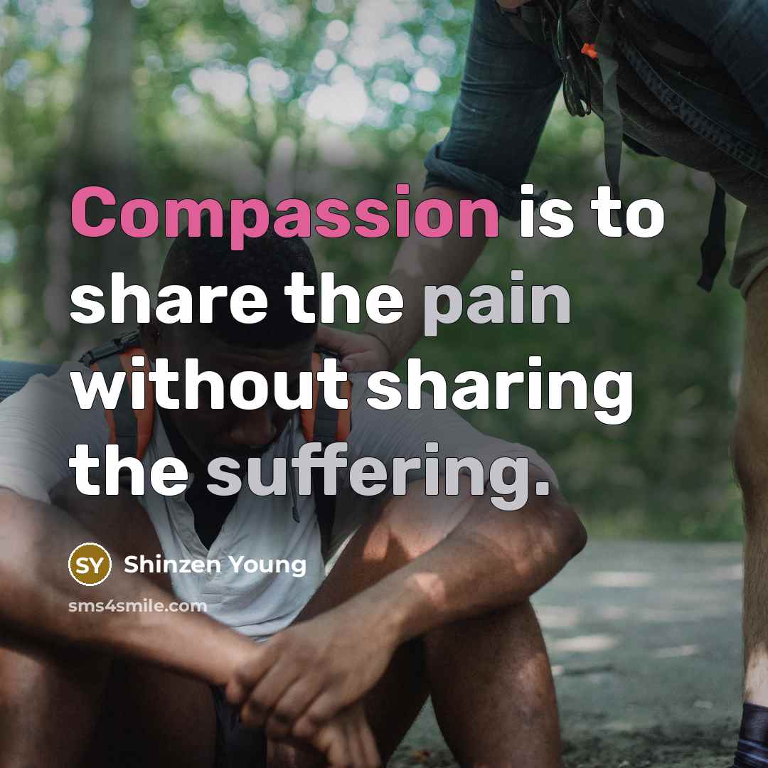 “Compassion is to share the pain without sharing the suffering.…” quote by Shinzen Young
