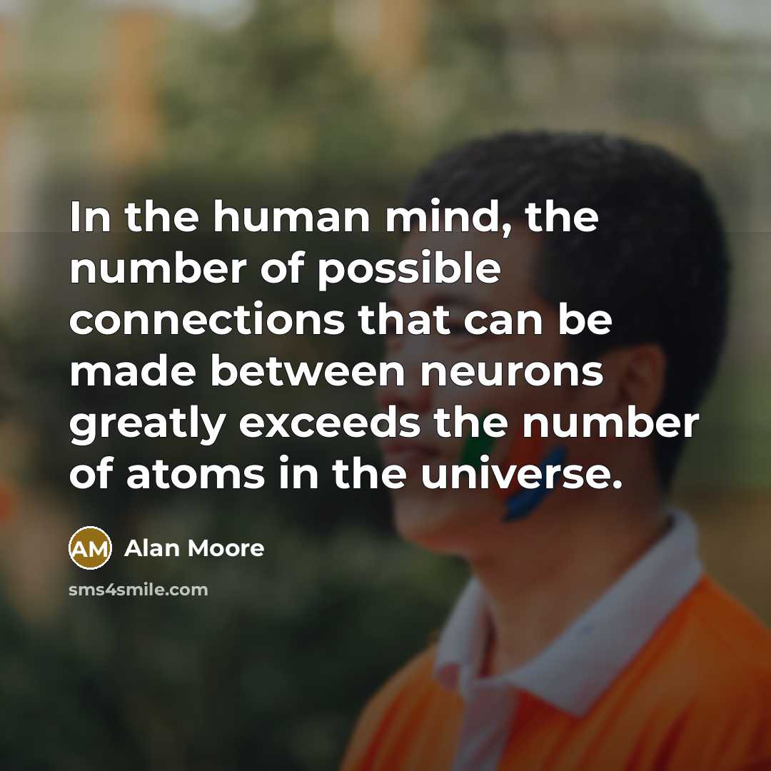 “In the human mind, the number of possible connections that…” quote by Alan Moore