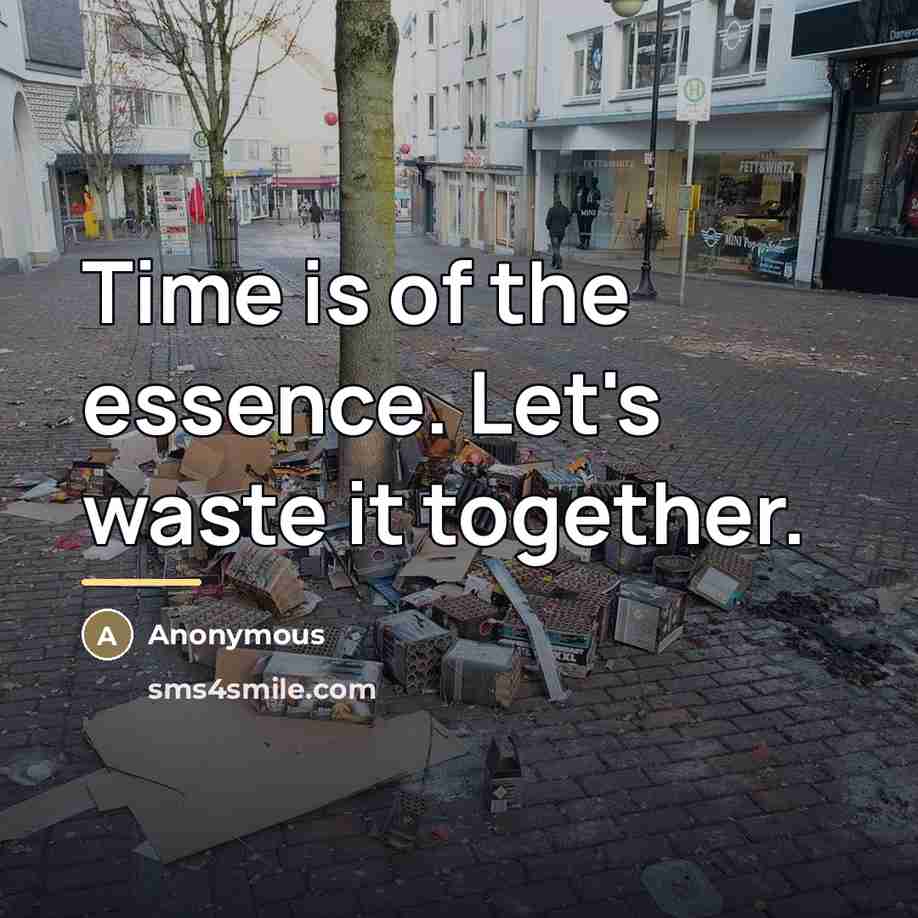 “Time is of the essence. Let's waste it together.…” quote by Anonymous