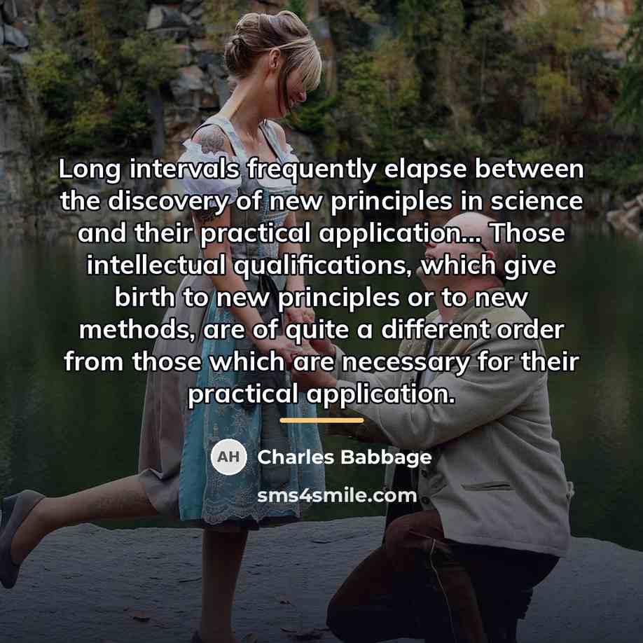 “Long intervals frequently elapse between the discovery of new principles…” quote by Charles Babbage