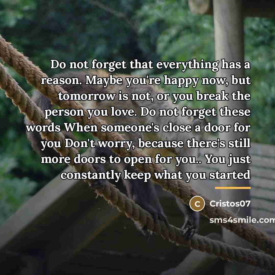“Do not forget that everything has a reason. Maybe you're…” quote by Cristos07
